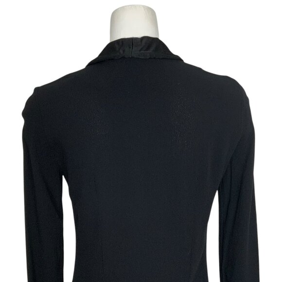 Reformation Clausen Tuxedo Dress 2 Black Mini Long Sleeve Button Front Party - Picture 7 of 11